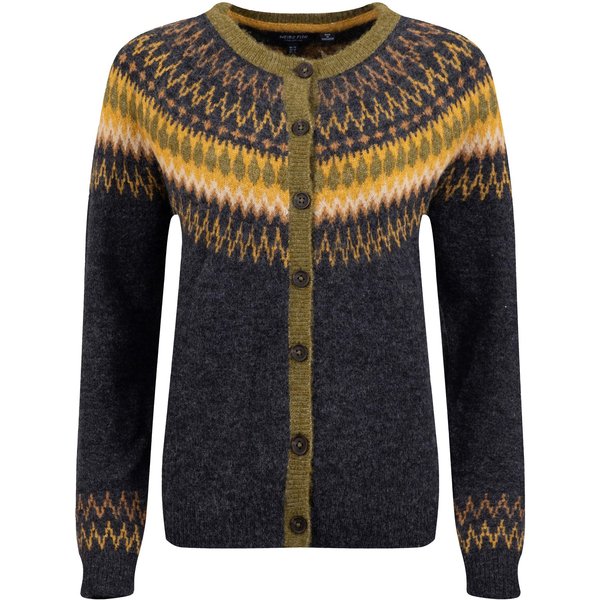 Weird Fish Miah Fair Isle Cardigan Midnight Size 10