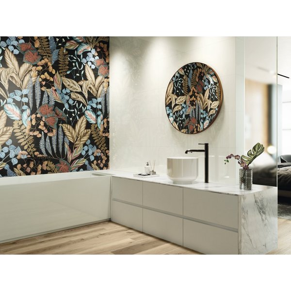 Carrelage Décoratif Noir Jungle I 40X120 Silk