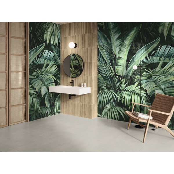 Carrelage Décoratif Effet Panoramique Motif Feuilles 120x280 Atelier