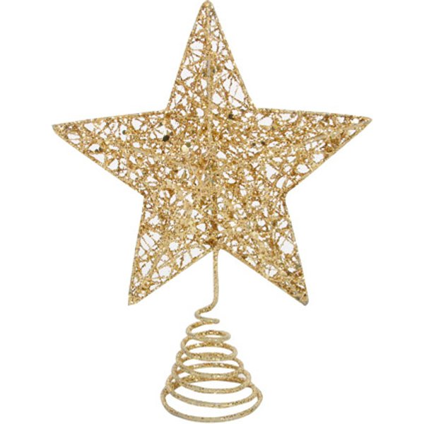 Gisela Graham Stella da albero dorata glitterata