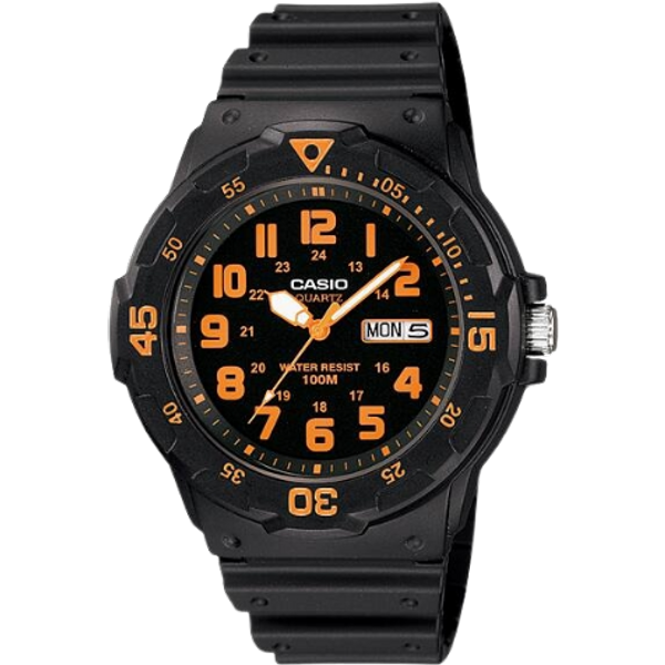 Casio MRW-200H-4BVDF Orologio Sportivo Analogico - Nero & Arancione