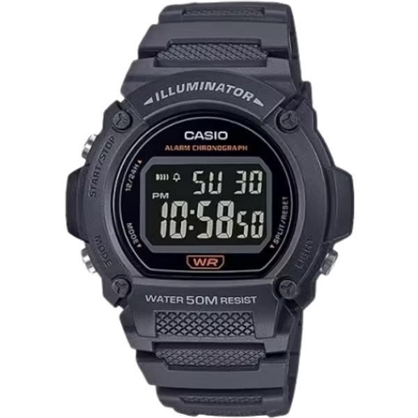 Casio W-219H-8BVDF Timeless Collection Illuminator Orologio Sportivo Digitale - Nero