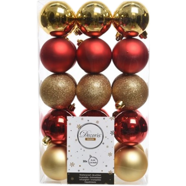 Decoris Palline di Natale infrangibili - 30 pezzi