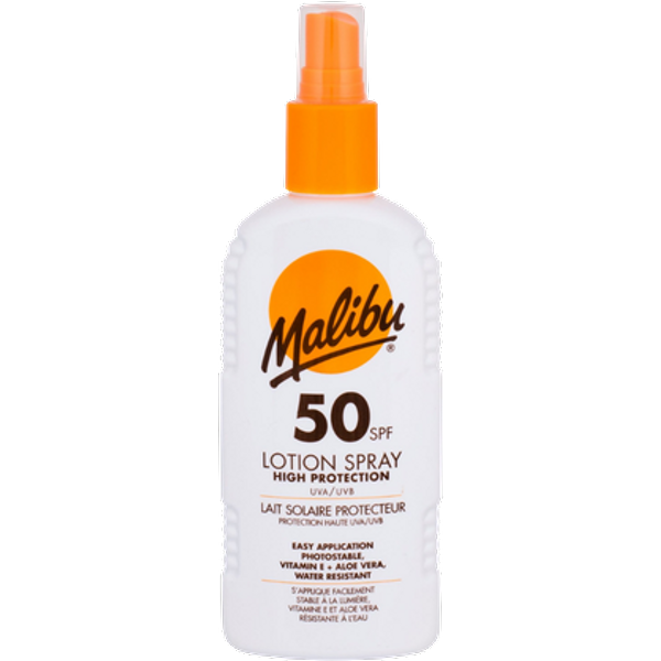 Malibu SPF 50 Lozione spray resistente all’acqua ad alta protezione - 200 ml