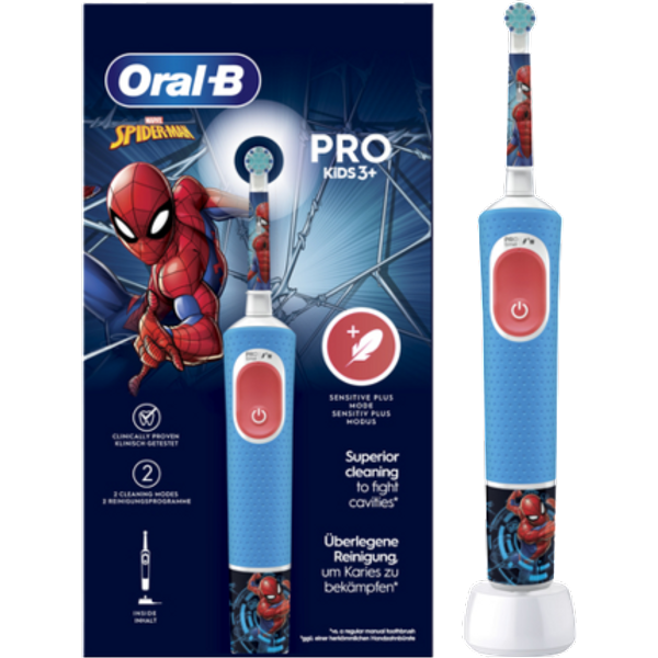 Spazzolino elettrico Oral-B Kids Pro Spiderman per bambini dai 3 anni in su