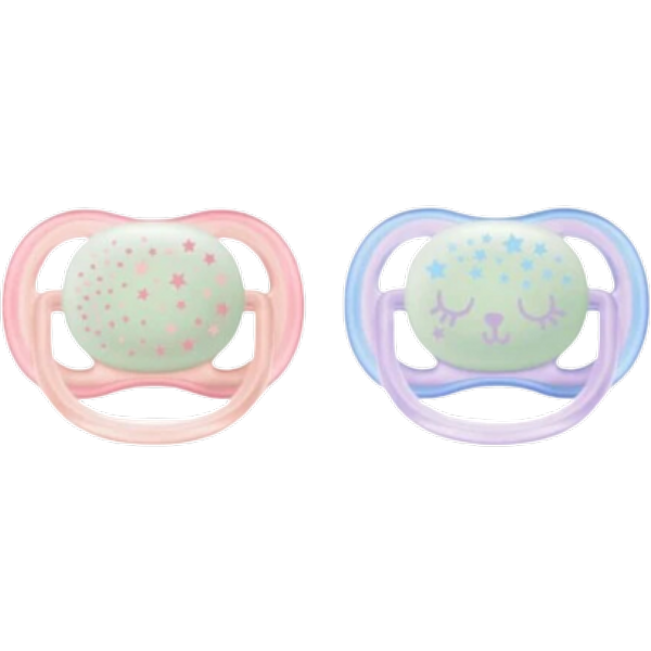 Philips Avent Ultra Air Ciuccio, confezione da 2 - Arancione e blu