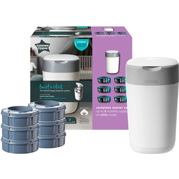 Tommee Tippee Sangenic Twist & Click: contenitore per pannolini + 6 ricariche