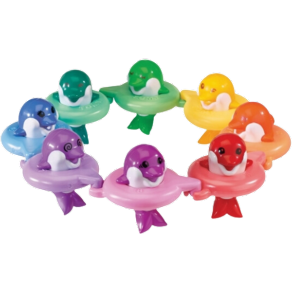 Tomy Toomies Rae Dolphins Giocattoli da bagno - 8 pezzi