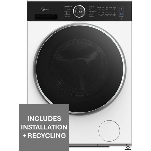 Midea 9kg Washer Dryer - White + Install White - Midea