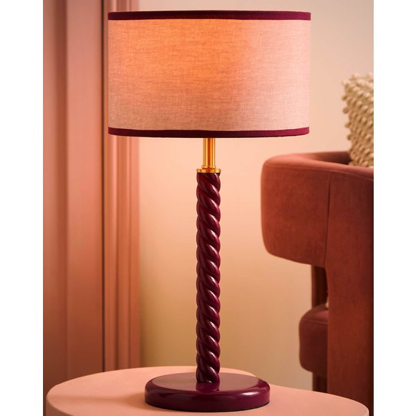 Amara Pink Twist Table Lamp