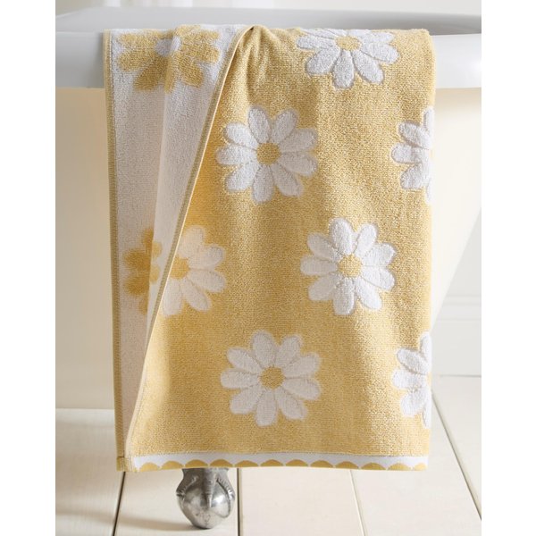 D & D Daisy Floral Towel Ochre - Dreams & Drapes - Size: Bath Sheet