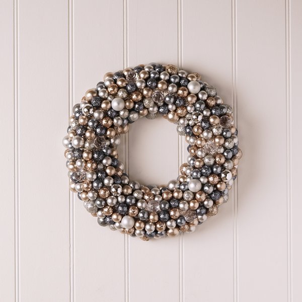 Metallic Bauble Wreath - 33cm
