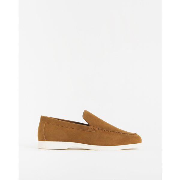 Suede Look Loafer Wide TAN - Jacamo - Size: 7