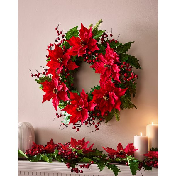 Christmas Poinsettia Wreath