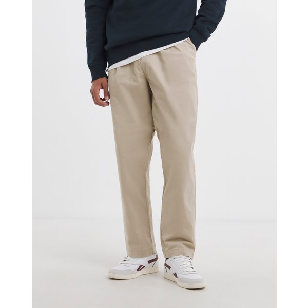 Pleat Front Loose Tapered Fit Chino Light Stone - Jacamo - Size: 34L
