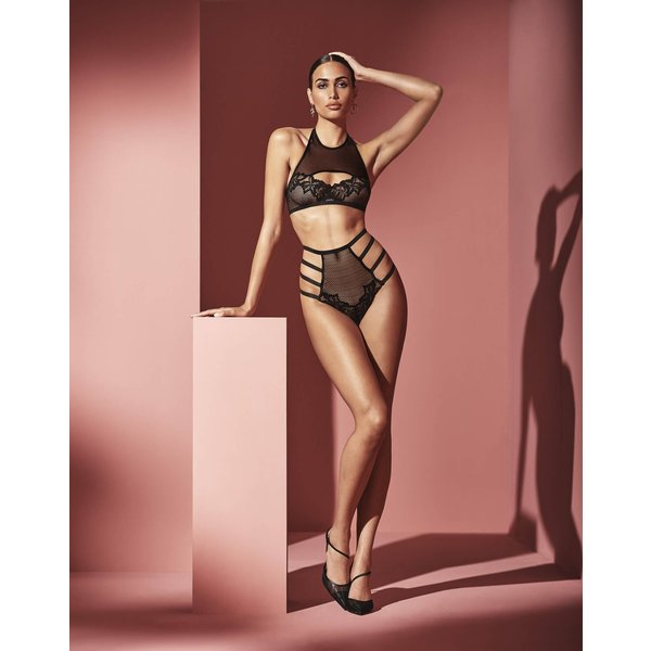 Bracli | London Hoog Getailleerde Parel String Set | Erotische Lingerie Maat M