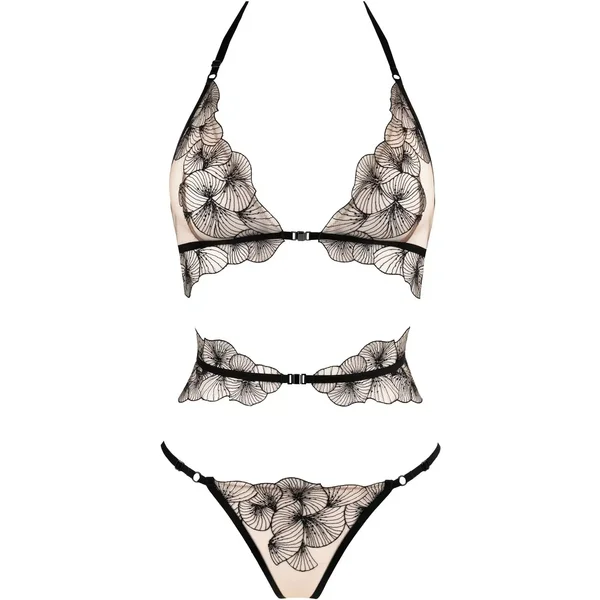 Harnas Menu Plaisir – Luxe Body Harness met Broderie Maat M