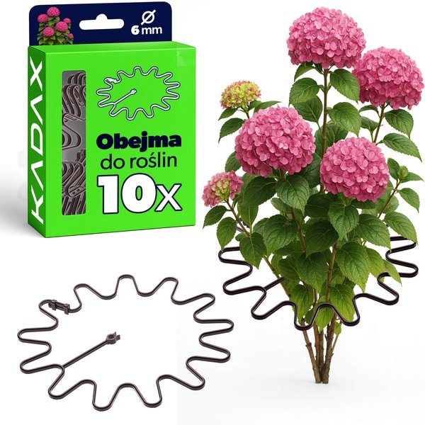 Obejma do roślin Montlaur z opaską zaciskową 21 cm brązowa 10 szt.