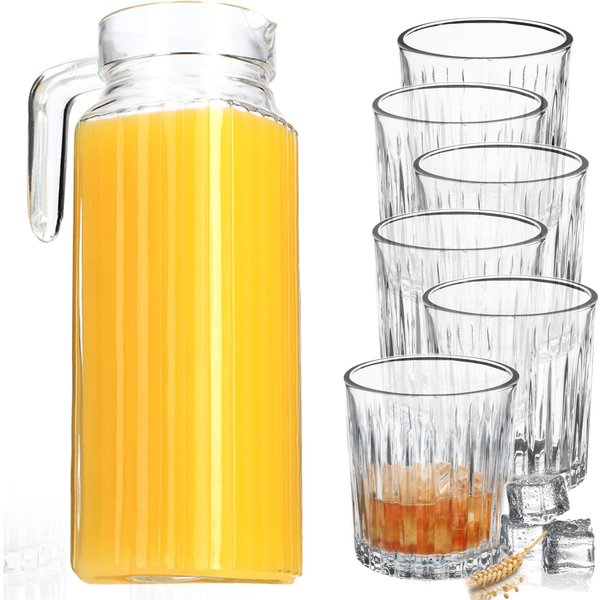 Zestaw szklanek Bargano 300 ml 6 szt + Dzbanek 1,1L