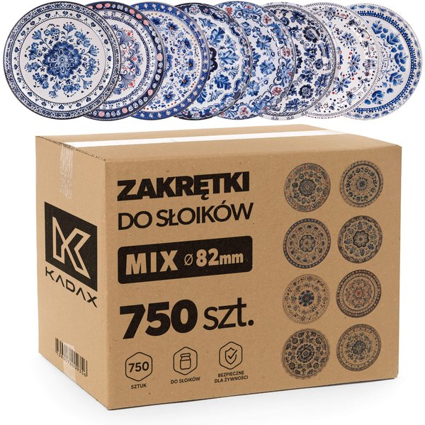 Metalowe wieczka do słoików Virbo 750szt fi 82 mm "Bolesławiec"