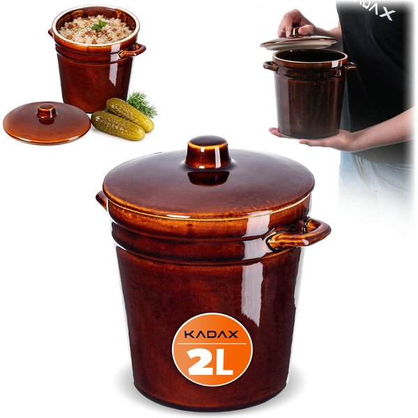Garnek kamionkowy Athena 2L, 21cm z pokrywką