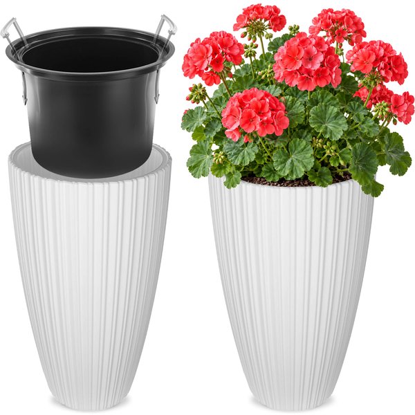 Doniczka z wkładem Lavoye 30cm biała