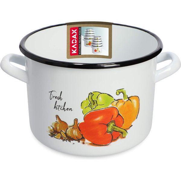 Garnek wysoki emaliowany 4.4L, papryka