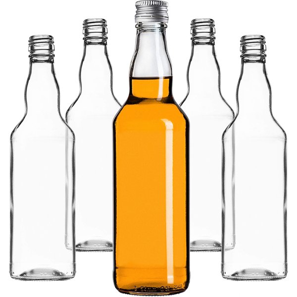 Szklana butelka Monopol 500ml z srebrną zakrętką 10 szt.