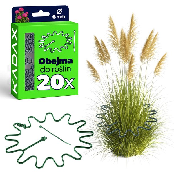 Obejma do roślin Montlaur z opaską zaciskową 21 cm zielona 20 szt.