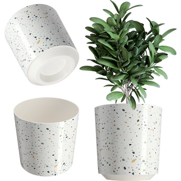 Osłonka na doniczkę Belvi 19 cm, biały marmur