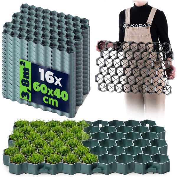 Kratka parkingowo-ogrodowa Lund 60 x 40 cm 16 szt. 3.84 m² zielona