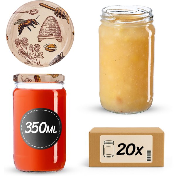 Słoiki na przetwory Gera 350ml fi 66 mm 20szt + wieczko Miód