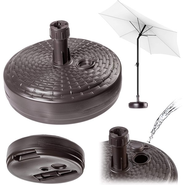 Podstawa pod parasol ogrodowy Solero rattan okrągła brąz
