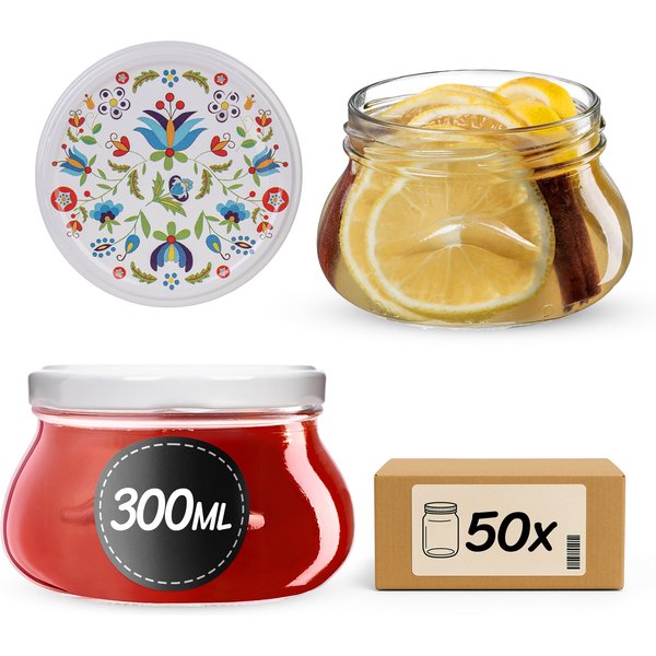 Słoiki na przetwory Raja 300ml fi 82 mm 50szt + wieczko Kaszuby