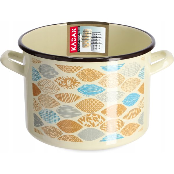 Garnek emaliowany wysoki 1.5L, beżowy