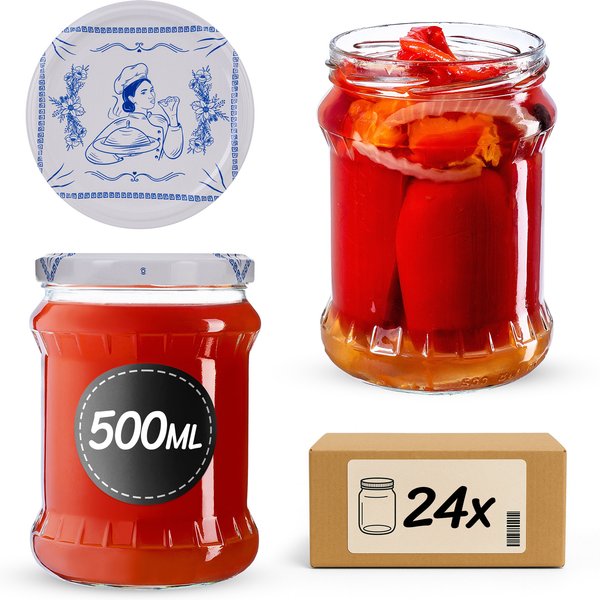 Słoiki na przetwory Kisko 500ml fi 82 mm 24szt + wieczko Makatka