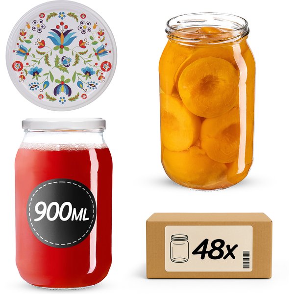 Słoiki na przetwory Simo 900ml fi 82 mm 48szt + wieczko Kaszuby