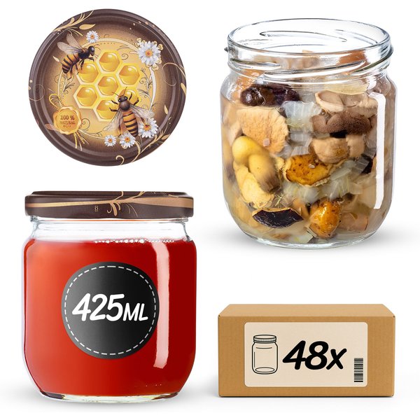 Słoiki na przetwory Salla 425ml fi 82 mm 48szt + wieczko Miód