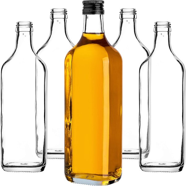 Szklana butelka na whisky Vigna 500ml z czarną zakrętką 20 szt.