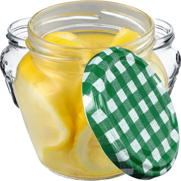 Słoiki Kemi 200ml 10szt fi 66 mm + wieczka "Zielona Krata"