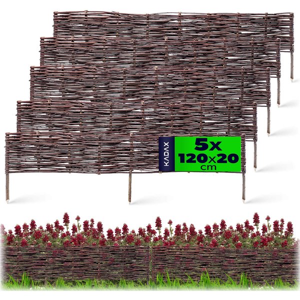 Palisada ogrodowa wiklinowa Hamre 120 x 20 cm, 5 szt.