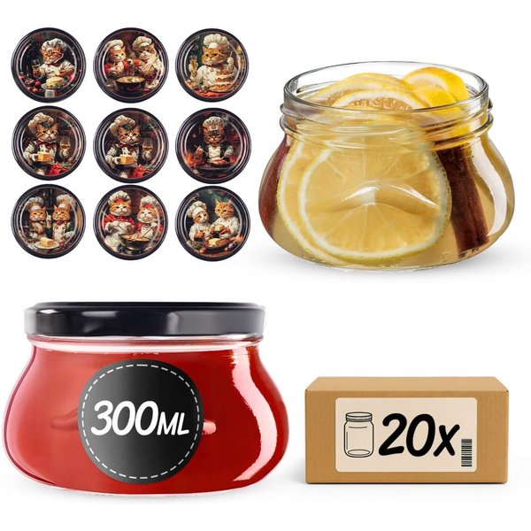 Słoiki na przetwory Raja 300ml 20szt fi 82 mm + wieczka "Drób"