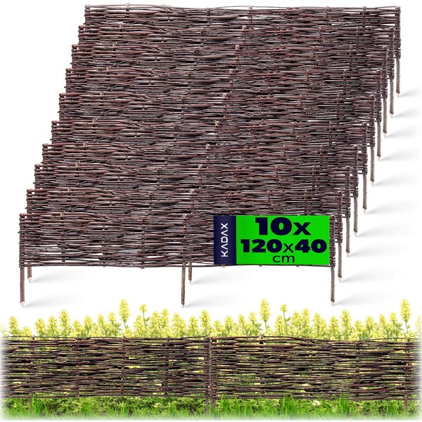 Palisada ogrodowa wiklinowa Hamre 120 x 40 cm, 10 szt.