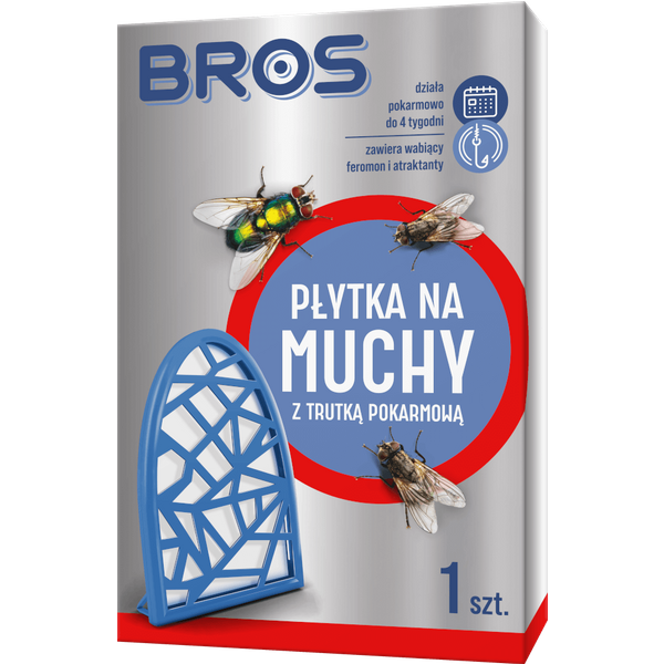 Bros Płytka na muchy z trutką pokarmową 1 szt.
