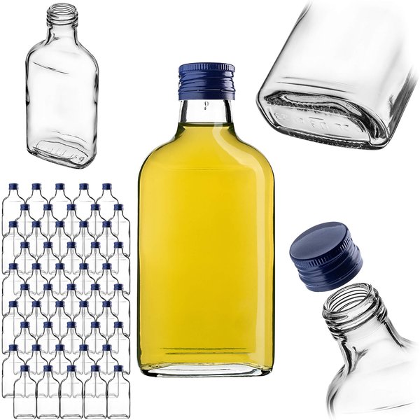 Butelka piersiówka Viane 200ml z granatową zakrętką 50 szt.