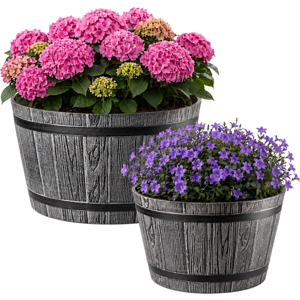 Donica na kwiaty Sori 30, 40 cm, ciemny szary