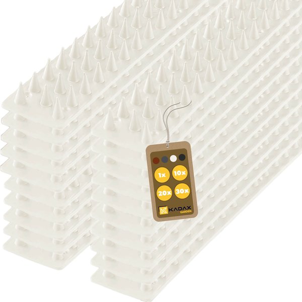 Plastikowe kolce Tosta przeciw ptakom 4,5 x 50 cm białe 20 szt.