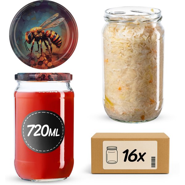 Słoiki na przetwory Niva 720ml fi 82 mm 48szt + wieczko Pszczoła