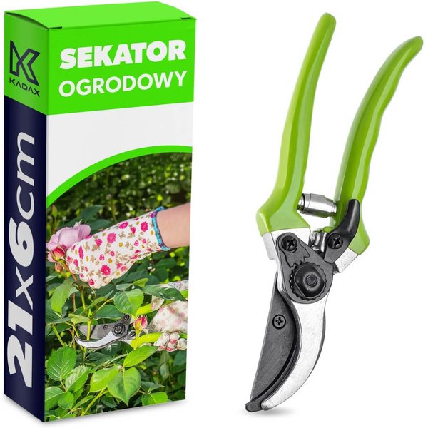 Sekator ogrodowy 6 x 21 cm, zielony