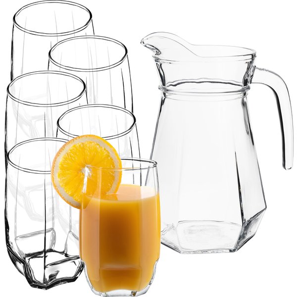 Zestaw szklanek Asti 420 ml 6 szt + Dzbanek Sanza 1,2L